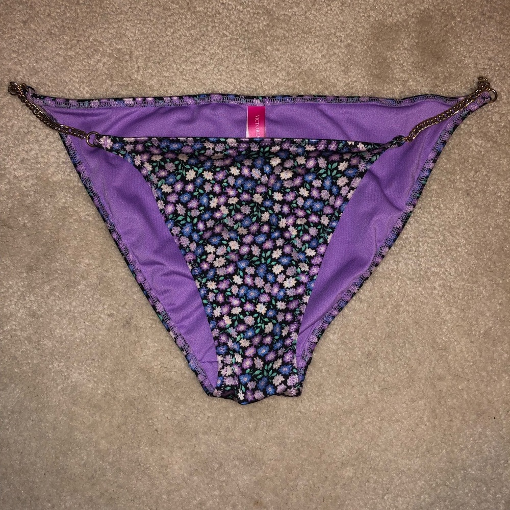 Purple Floral Swimsuit Bottoms Sz Small